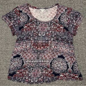 Lucky Short-Sleeve Scoop Neck Top